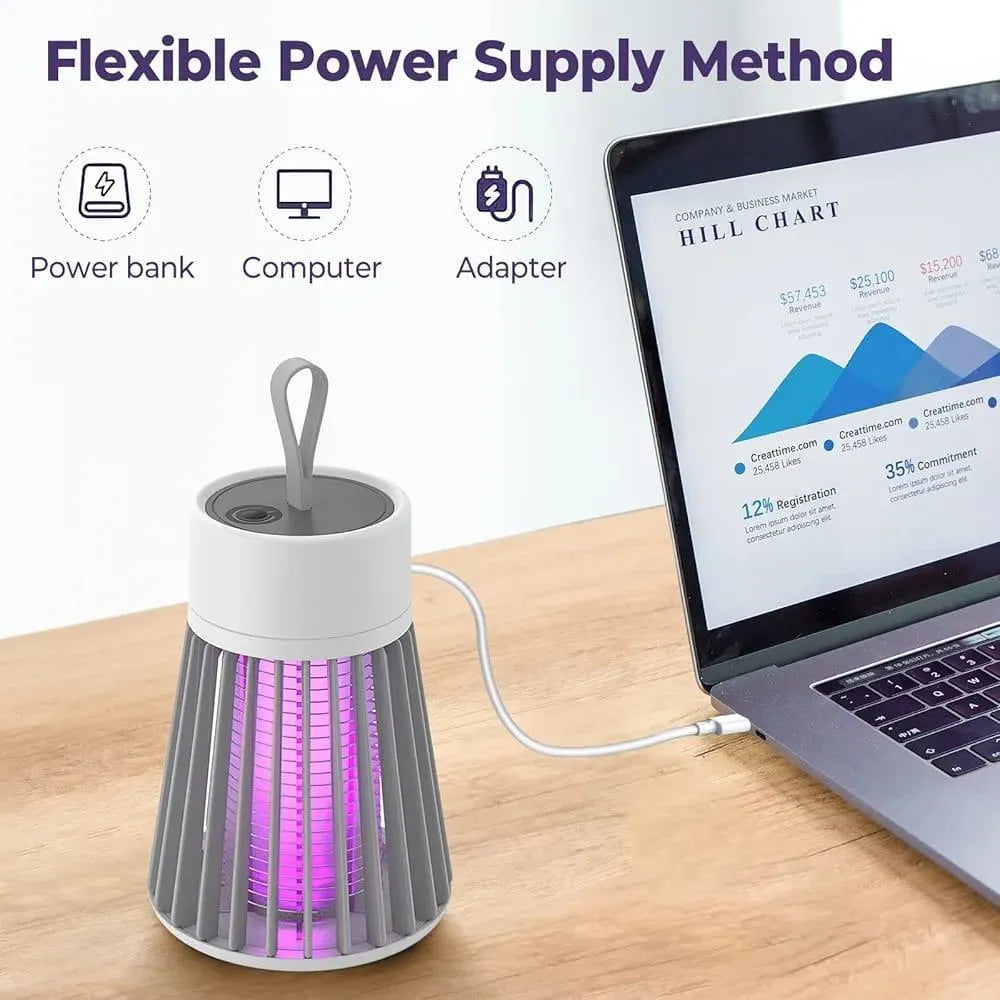 USB Rechargeable Mosquito Killer Lamp Green White 12.5cm