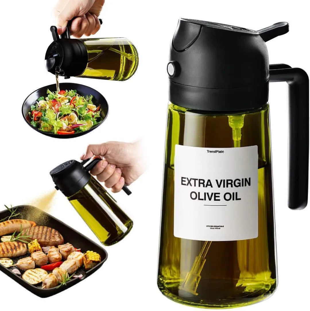 Extra Virgin Olive Oil Bottle Glass Press Button