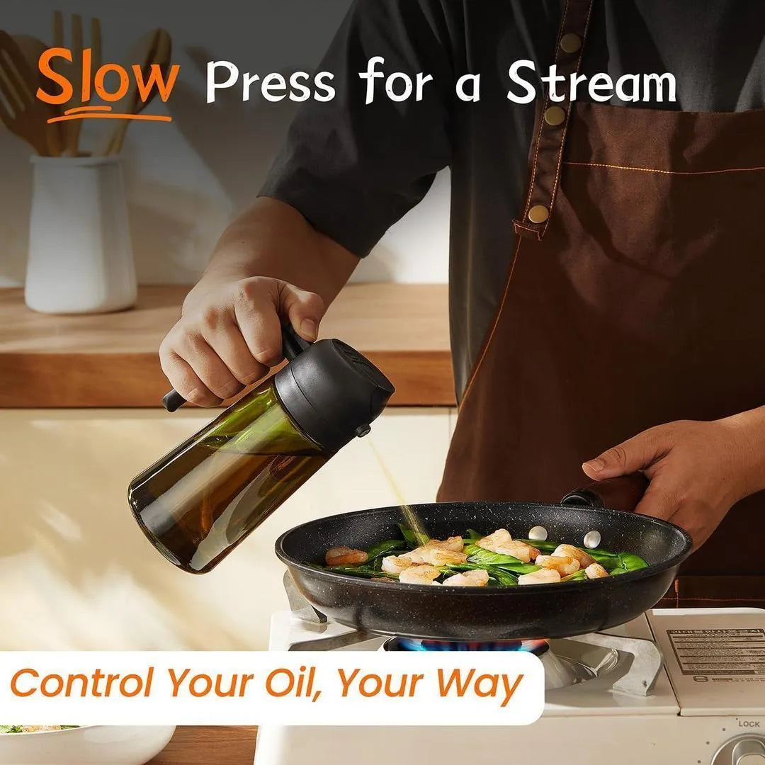 Extra Virgin Olive Oil Bottle Glass Press Button