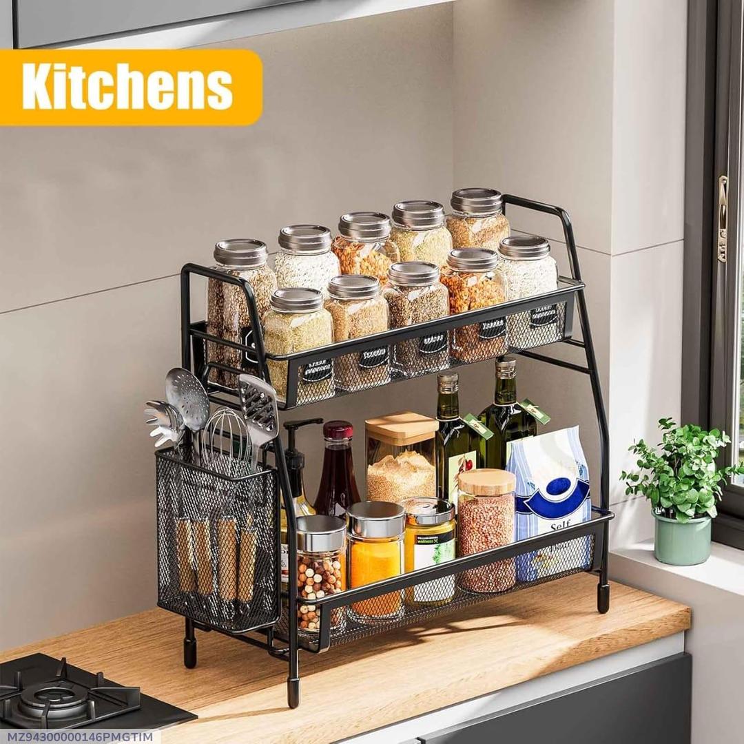 Black Stainless Steel Kitchen Storage Organizer 1 Pc