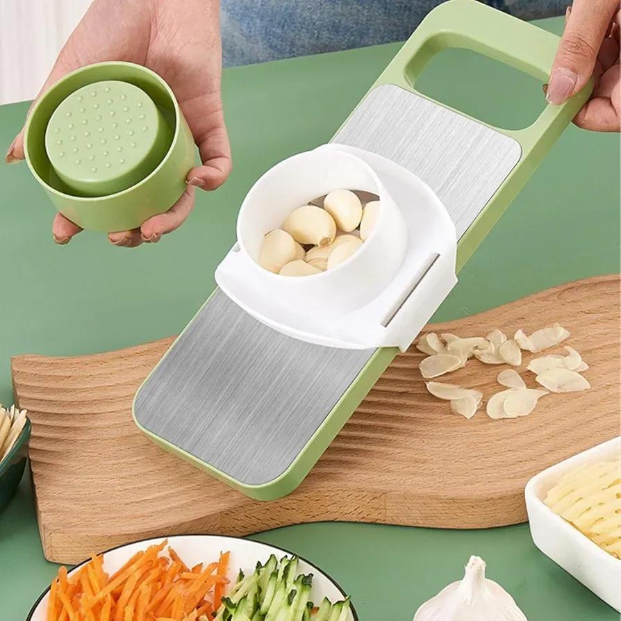 Green Multi-Blade Vegetable Slicer with Non-Slip Handle