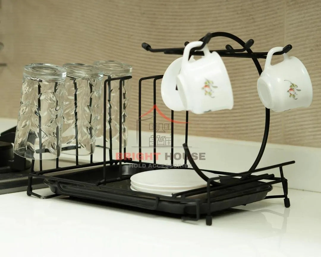 Black Metal Cup Holder for Kitchen & Dining
