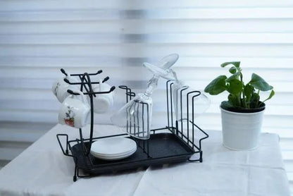 Black Metal Cup Holder for Kitchen & Dining