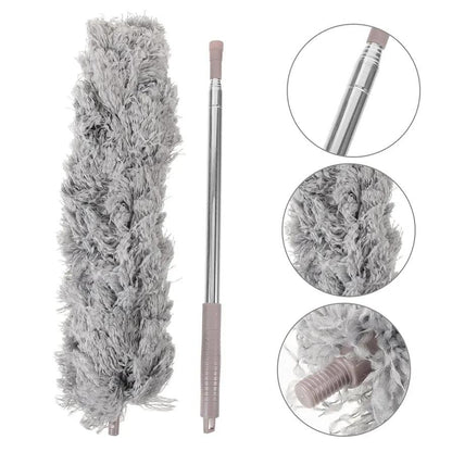 Microfiber Fan Duster Grey Metal Handle