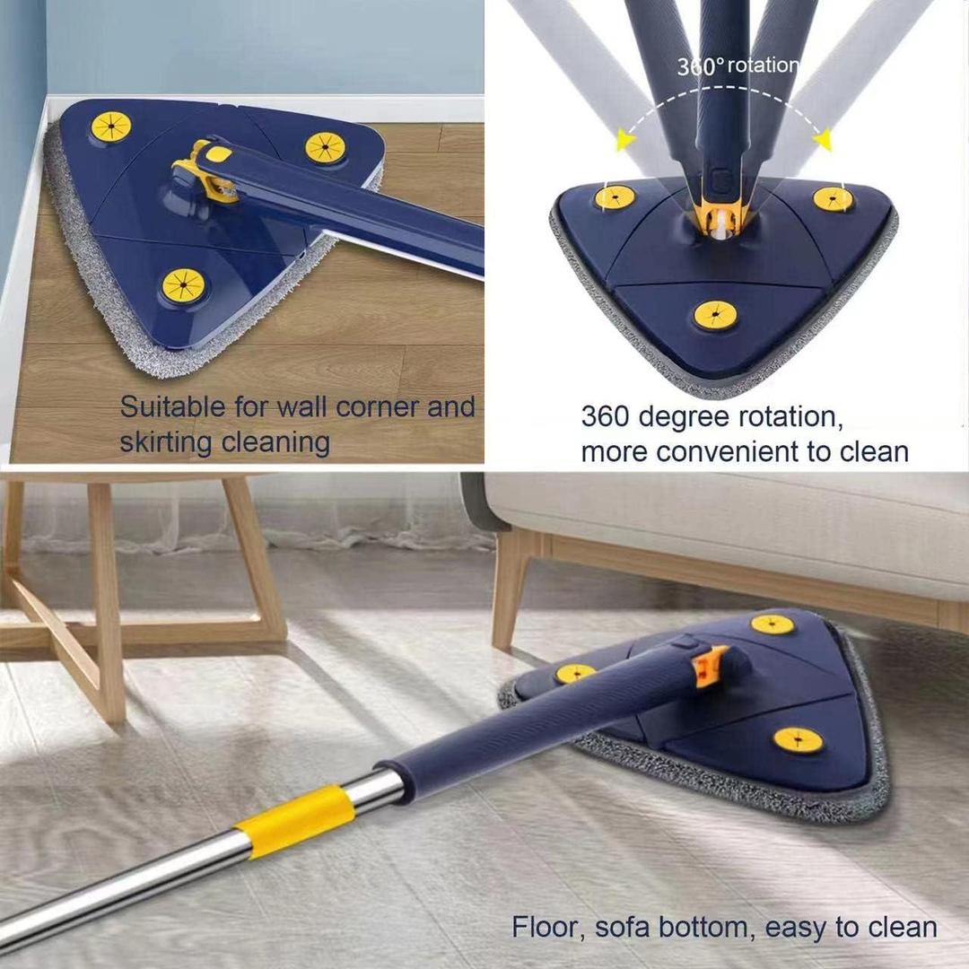Blue Microfiber Mop with 4 Pads for Home Cleaning