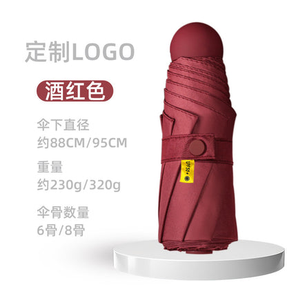 Custom Logo Sunscreen Umbrella Women Foldable