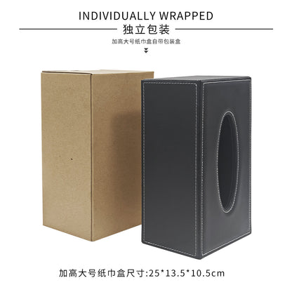 Black Leather Tissue Box 18.7x11.8x9.3cm Pakistan