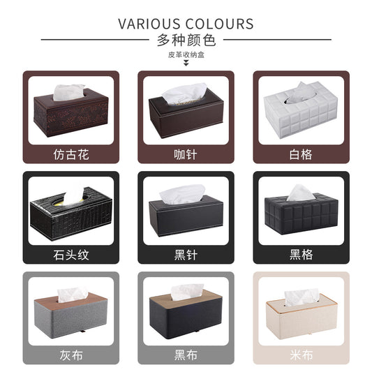 Black Leather Tissue Box 18.7x11.8x9.3cm Pakistan