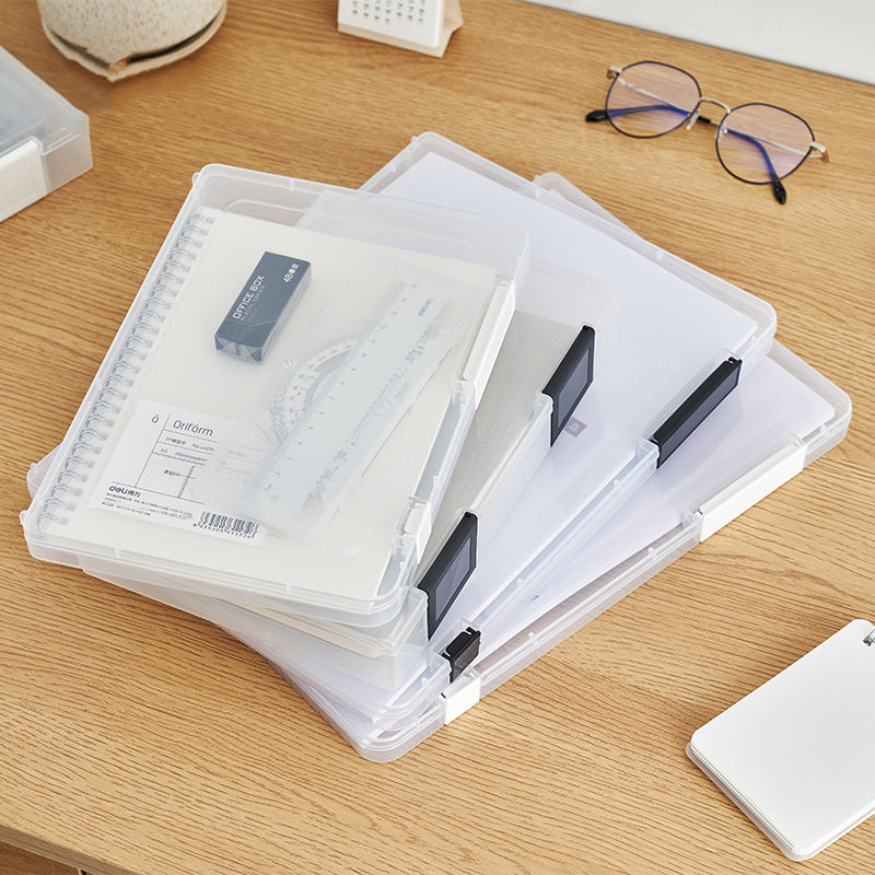 Transparent A4 File Storage Box with Handle