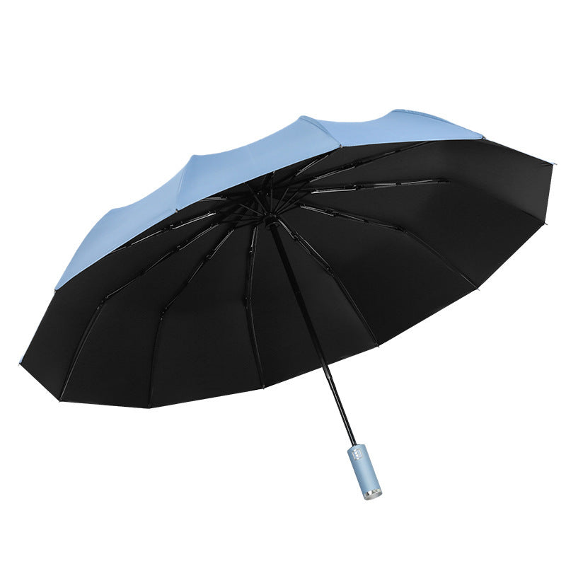 24 Bone Automatic Folding Umbrella Silver