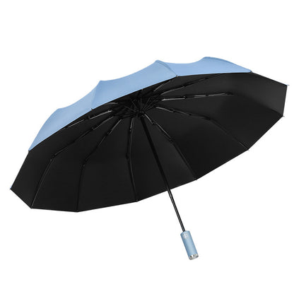 24 Bone Automatic Folding Umbrella Silver