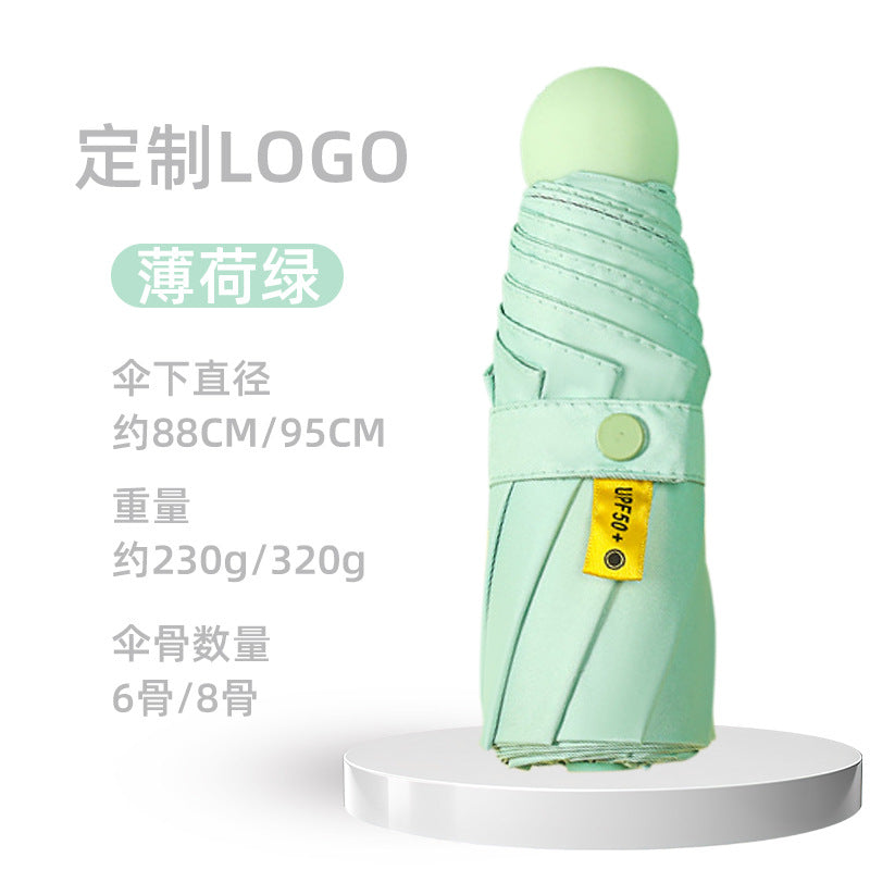 Custom Logo Sunscreen Umbrella Women Foldable