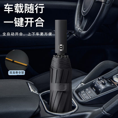 24 Bone Automatic Folding Umbrella Silver