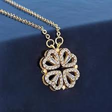 Flower Four Leaf Clower Hearts Necklace