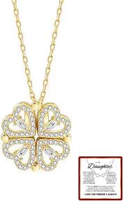 Flower Four Leaf Clower Hearts Necklace