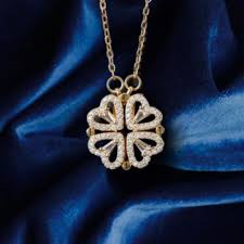 Flower Four Leaf Clower Hearts Necklace