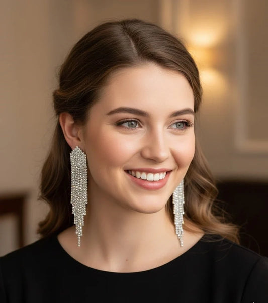 Tiered Diamond-Cut Fringe Earrings